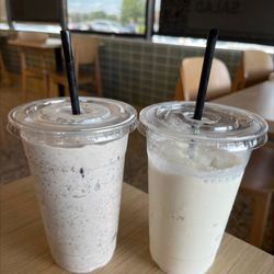 m2o Burgers and Salads - Oreo shake and strawberry banana shake (not sure why it's still white, but tastes good)
