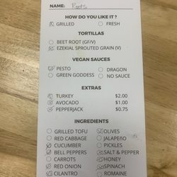 Roots Juice Bar - My personal creation, "roots wrap"