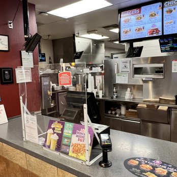 Jack in the Box - a restaurant counter with menus - Burgers Near Me - Pomona, California