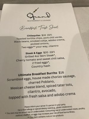 Menu photo 6 The Grand Restaurant & Lounge Spokane Falls, WA Menu photo 6 The Grand Restaurant & Lounge Spokane Falls, WA