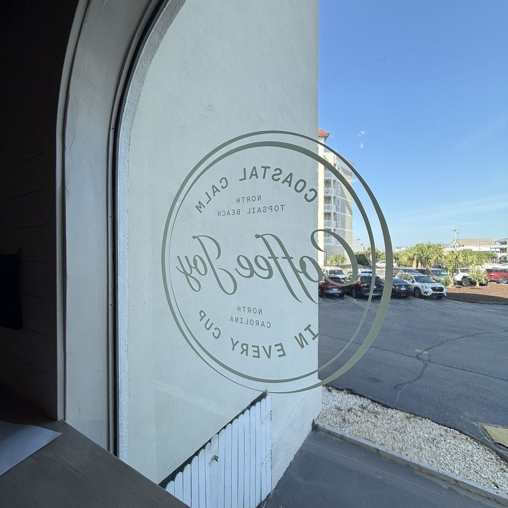 Coffee Joy - Nice finishes like a logo in the window upon entry. - Coffee & Tea Near Me - North Topsail Beach, North Carolina Coffee Joy - Nice finishes like a logo in the window upon entry. - Coffee & Tea Near Me - North Topsail Beach, North Carolina
