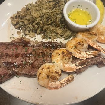 The Park Grill - New York Strip and grilled shrimp combo - Steakhouses Near Me - Gatlinburg, Tennessee