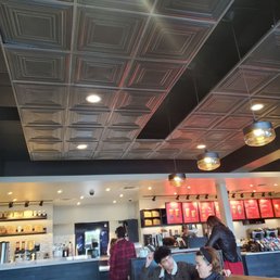 a group of people at a coffee shop