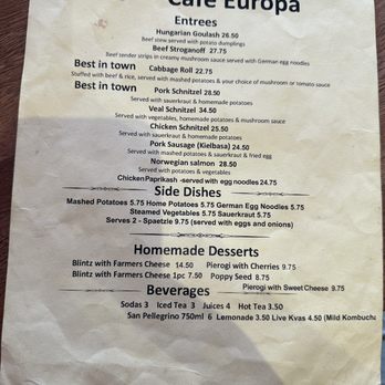 Cafe Europa - Pricey- charged more for some items/miscalculated tax! - German Near Me - San Francisco, California