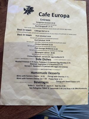 Menu photo 7 Cafe Europa San Francisco, CA