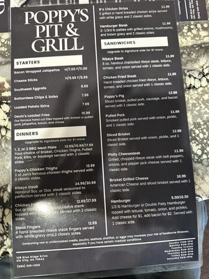 Menu photo 2 Poppy's Pit & Grill Elk City, OK Menu photo 2 Poppy's Pit & Grill Elk City, OK