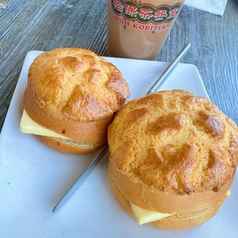 Ipoh Kopitiam - Hong Kong style buns with butter - Malaysian Near Me - Alhambra, California