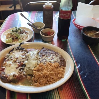 El Tapatio - Chicke enchiladas, chili relano, chicken soft taco, coke, chips - Mexican Near Me - Guadalupe, California El Tapatio - Chicke enchiladas, chili relano, chicken soft taco, coke, chips - Mexican Near Me - Guadalupe, California