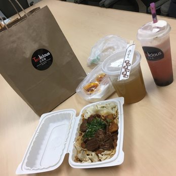 Tealicious - Stewed beef brisket noodles and grapefruit milk foam tea(slushed) - Bubble Tea Near Me - Sacramento, California Tealicious - Stewed beef brisket noodles and grapefruit milk foam tea(slushed) - Bubble Tea Near Me - Sacramento, California