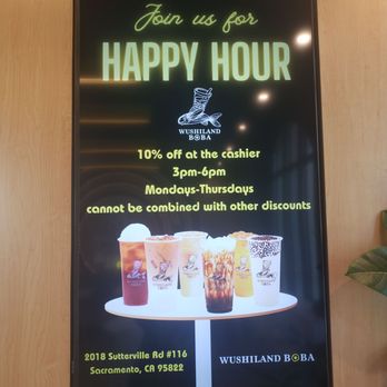 Wushiland Boba - Happy hour - Bubble Tea Near Me - Sacramento, California Wushiland Boba - Happy hour - Bubble Tea Near Me - Sacramento, California