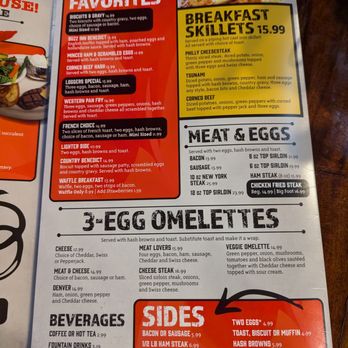 Buzz Inn Steakhouse - Breakfast menu. - Steakhouses Near Me - Monroe, Washington