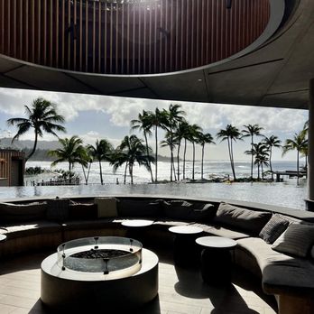 Off The Lip - a circular seating area overlooking the ocean - Cocktail Bars Near Me - Kahuku, Hawaii