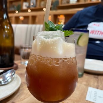 Suerte - CARAJITO licor 43, rum, fernet, branca menta, cold brew, spiced cocoa bitters - Mexican Near Me - Austin, Texas