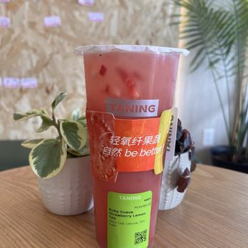 TANING - Ruby Guava Strawberry Lemon Tea - Bubble Tea Near Me - Sunnyvale, California TANING - Ruby Guava Strawberry Lemon Tea - Bubble Tea Near Me - Sunnyvale, California