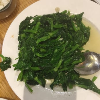 YuZhou Cafe - From the Chinese menu - some kind of spinach with garlic sauce - Szechuan Near Me - Gaithersburg, Maryland YuZhou Cafe - From the Chinese menu - some kind of spinach with garlic sauce - Szechuan Near Me - Gaithersburg, Maryland