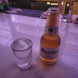 Any shot and a mini beer for $6 Any shot and a mini beer for $6