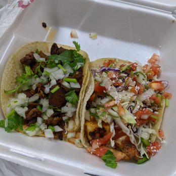 El Primo Mexican Food - El pastor (left) shrimp (right) taco - Mexican Near Me - Vernon, California El Primo Mexican Food - El pastor (left) shrimp (right) taco - Mexican Near Me - Vernon, California