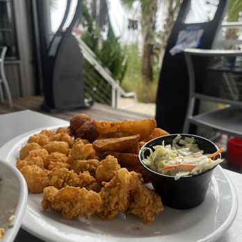 St Augustine Fish Camp - Here with my Aunt, fresh fried oysters and scallops, absolutely delicious. Sat outside by the water, nice atmosphere, a must, will be back! - Seafood Near Me - St Augustine, Florida