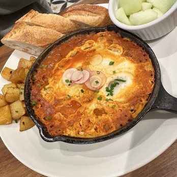 Chaupain Bakery - Shashuka...eggs cooked in a tomato sauce. Chef's kiss! - Breakfast & Brunch Near Me - Laguna Niguel, California Chaupain Bakery - Shashuka...eggs cooked in a tomato sauce. Chef's kiss! - Breakfast & Brunch Near Me - Laguna Niguel, California