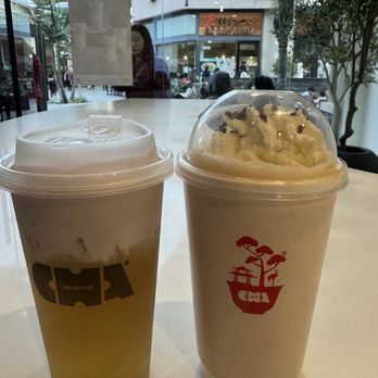 Cha Redefine - Rose jade cha with taro foam and Sri Lanka latte - Coffee & Tea Near Me - Arcadia, California Cha Redefine - Rose jade cha with taro foam and Sri Lanka latte - Coffee & Tea Near Me - Arcadia, California