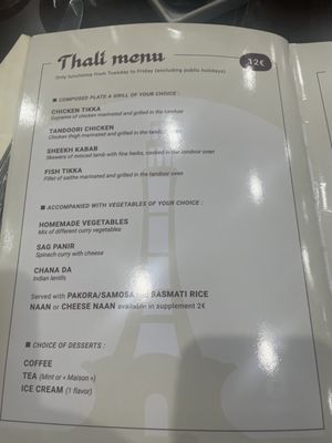 Menu photo 1 Warsi Bailly Romainvilliers, 77 Menu photo 1 Warsi Bailly Romainvilliers, 77