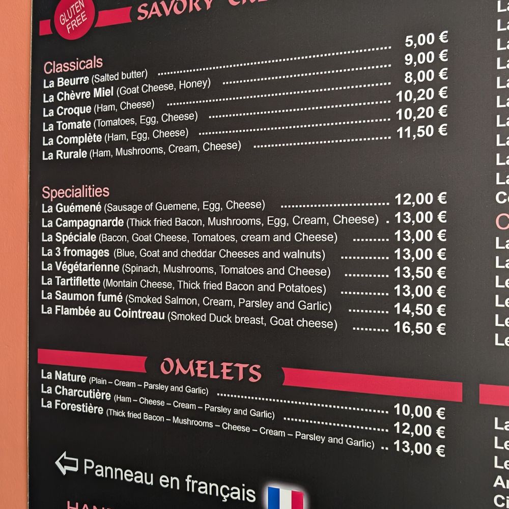 La Vieille Crêpe - Menu - Creperies Near Me - Nice, 06