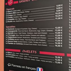 La Vieille Crêpe - Menu