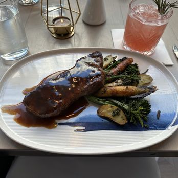The Henri - NY Strip Steak with a vegetable medley - Modern European Near Me - Washington, DC, District of Columbia