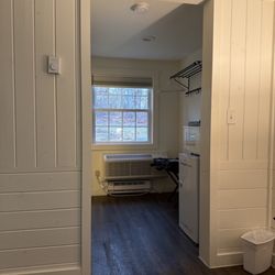 We had a tiny kitchenette in between  the bedroom and the bathroom...