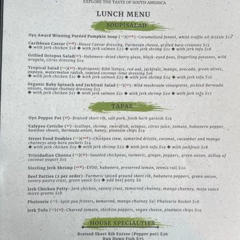 Oyo - Lunch Menu 1/2 - Latin American Near Me - Pleasanton, California Oyo - Lunch Menu 1/2 - Latin American Near Me - Pleasanton, California