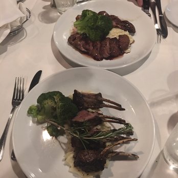 Willoughby's On Park - Bottom: lamb plank, top: duck in wine cherry sauce with risotto - Cocktail Bars Near Me - Wyomissing, Pennsylvania Willoughby's On Park - Bottom: lamb plank, top: duck in wine cherry sauce with risotto - Cocktail Bars Near Me - Wyomissing, Pennsylvania