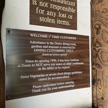 Domo - Disclaimer - Japanese Near Me - Denver, Colorado