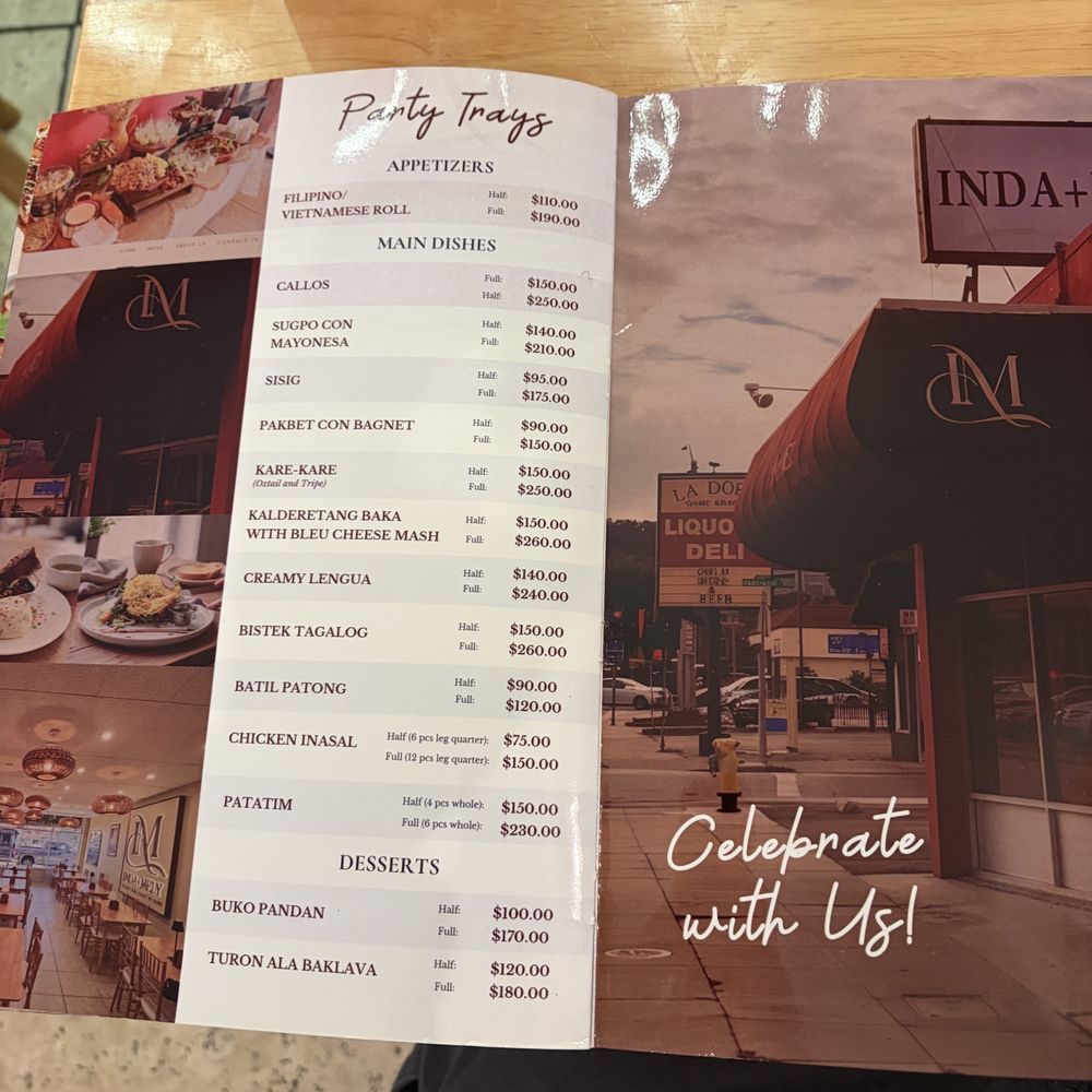 Inda + Mely - Menu - Filipino Near Me - San Bruno, California