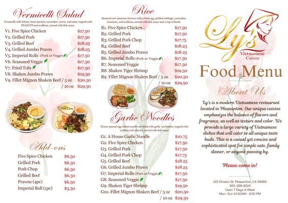 Menu photo 2 Ly’s Vietnamese Cuisine Pleasanton, CA Menu photo 2 Ly’s Vietnamese Cuisine Pleasanton, CA