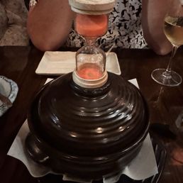 The soy is poured into this pot at its liquid state, the timer is there so when it's done