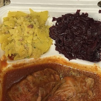 Upland German Delicatessen - Cabbage rolls, potato salad and red cabbage. - Delis Near Me - Upland, California Upland German Delicatessen - Cabbage rolls, potato salad and red cabbage. - Delis Near Me - Upland, California