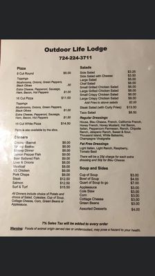 Menu photo 1 Outdoor Life Lodge Tarentum, PA Menu photo 1 Outdoor Life Lodge Tarentum, PA