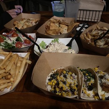 Avenue Pub - Orange Beach - Grouper Tacos, Shrimp Tacos, pub fries, & tuna dip with pita bread. All delicious! - American Near Me - Orange Beach, Alabama Avenue Pub - Orange Beach - Grouper Tacos, Shrimp Tacos, pub fries, & tuna dip with pita bread. All delicious! - American Near Me - Orange Beach, Alabama