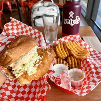 Hotbird - Mild fish sandwich and waffle fries - Comfort Food Near Me - Oakland, California