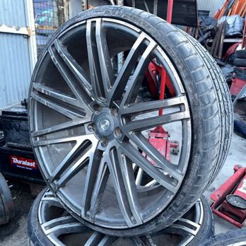 Montoyas Auto Wrecking - Cool set of 22 inch Jaguar wheels at Montoya's - Auto Parts & Supplies Near Me - Chula Vista, California Montoyas Auto Wrecking - Cool set of 22 inch Jaguar wheels at Montoya's - Auto Parts & Supplies Near Me - Chula Vista, California
