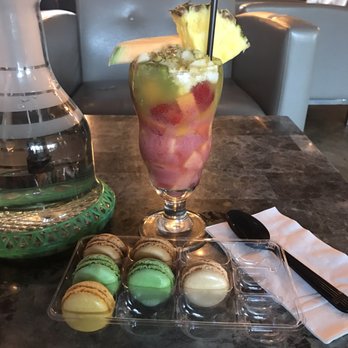 cedars restuarant chicha lounge - Macaroons, fruit cocktails (with qashta) and orange mint hookah. - Lebanese Near Me - Fairfax, Virginia