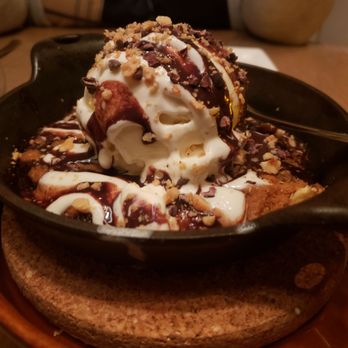 Edge Brasserie - Chocolate chip cookie skillet (substituted vanilla ice cream - was a great idea since it is so chocolate heavy a dessert). - Cocktail Bars Near Me - Miami, Florida Edge Brasserie - Chocolate chip cookie skillet (substituted vanilla ice cream - was a great idea since it is so chocolate heavy a dessert). - Cocktail Bars Near Me - Miami, Florida