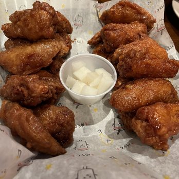 Mad for Chicken Bayside - Wings - half soy garlic, half spicy - Korean Near Me - Bayside, New York Mad for Chicken Bayside - Wings - half soy garlic, half spicy - Korean Near Me - Bayside, New York