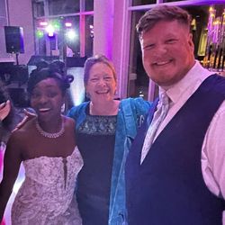 The View at Briarcliff Event Space - Happy guest Jen with the ecstatic newlyweds!