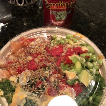 Bayside Poke - Regular size poké bowl and Strawberry-Guava Hawaiian Sun - Poke Near Me - Newark, California