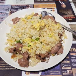 Egg fried rice with beef