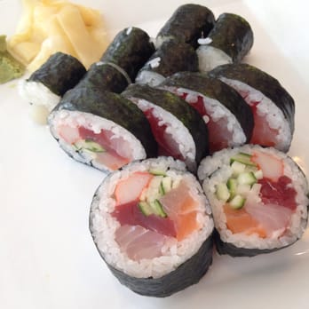 Sushi En - Front to back: All-In Roll, Scallop Roll - Japanese Near Me - Columbus, Ohio