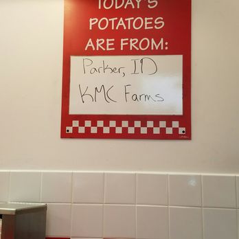 Five Guys - Where the day's potaties used to create the delicious French Fries came from. - Burgers Near Me - Pittsburgh, Pennsylvania