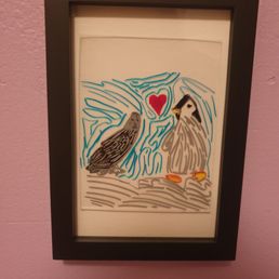 Frame on my nephew's shrinkydink-style artwork