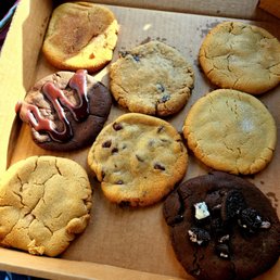 July 2022: 8 cookies for close to $13-- brought to our window warm & delicious